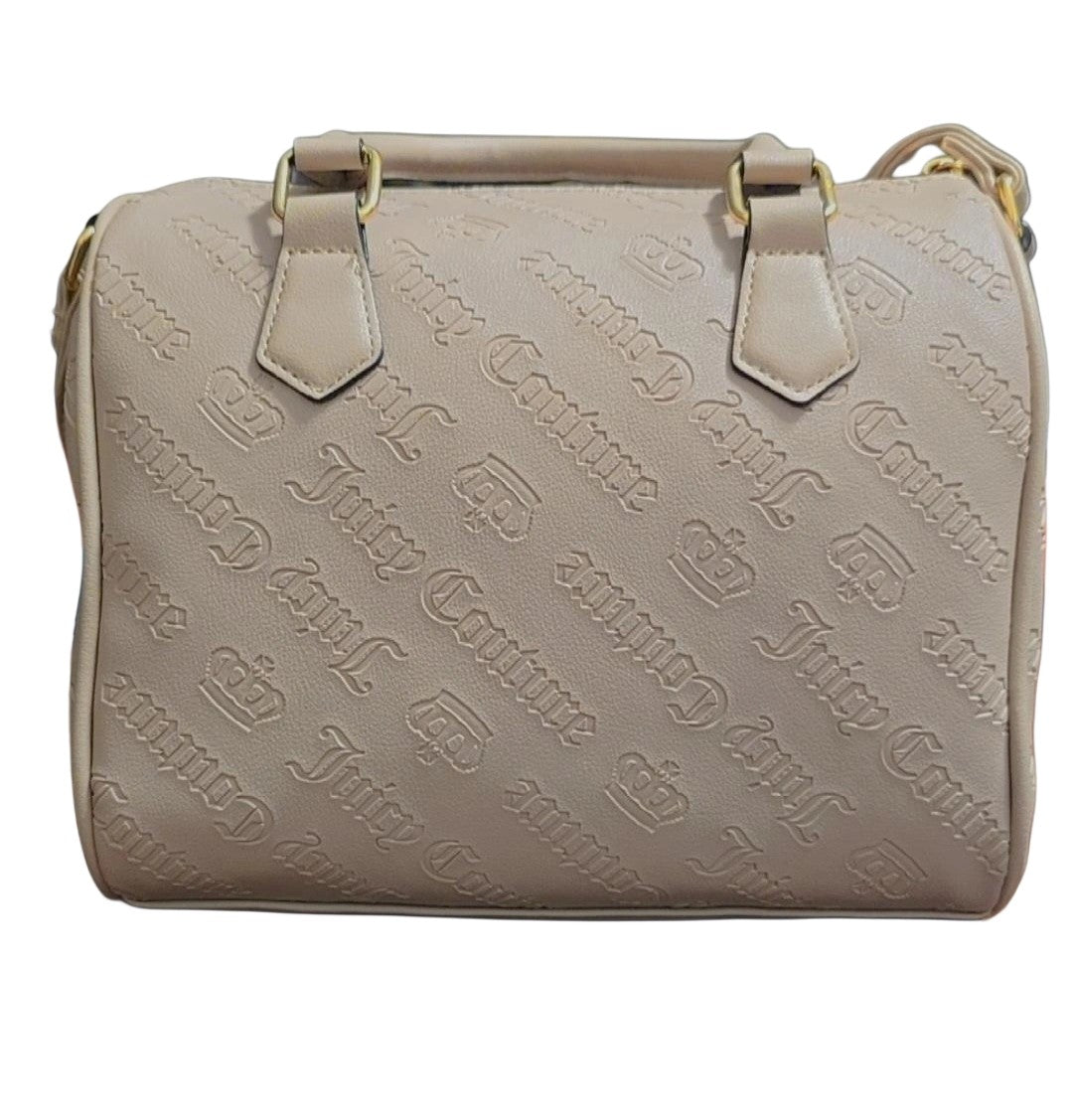 NWT Juicy Couture Not Your Babe Satchel - Embossed Cafe (Tan) - Cute Charms!