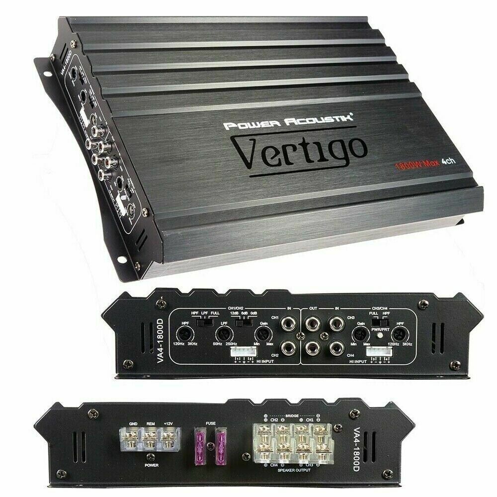 Power Acoustik VA4-1800D 4 Channel 4 Ch Full Range Car Audio Amp Amplifier 1800