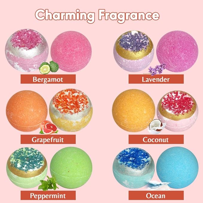 KAV Bath Bombs for Women Gift Set 12pcs
