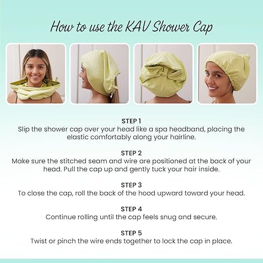KAV Luxury Triple Layer Shower Caps - Blue