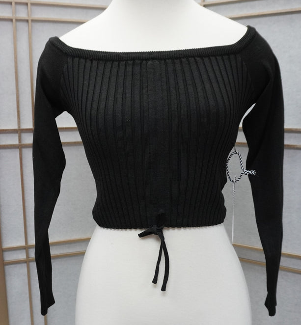Drawstring Off Shoulder Crop Top/ Blouse