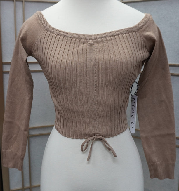 Drawstring Off Shoulder Crop Top/ Blouse