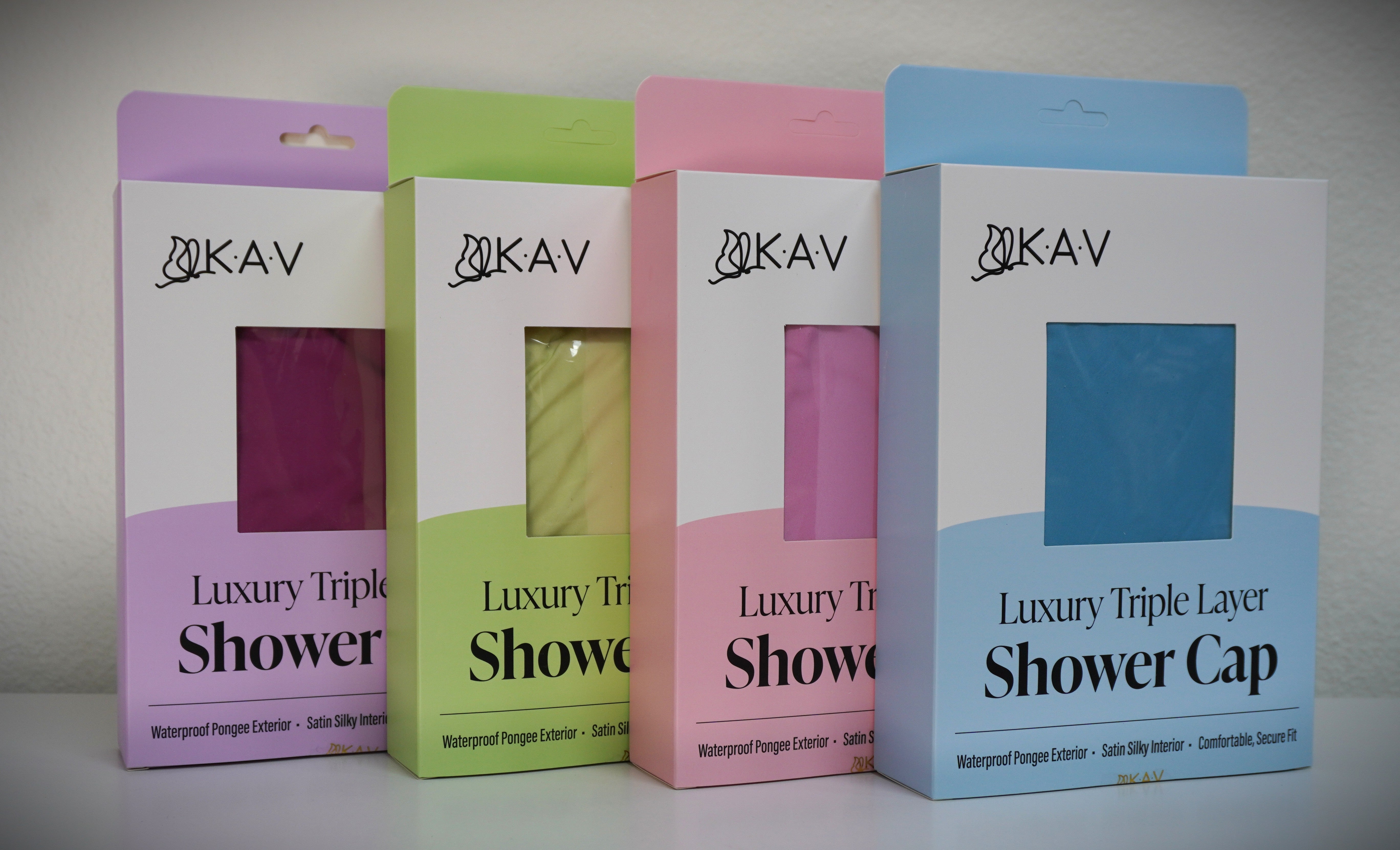 KAV Luxury Triple Layer Shower Caps - Green