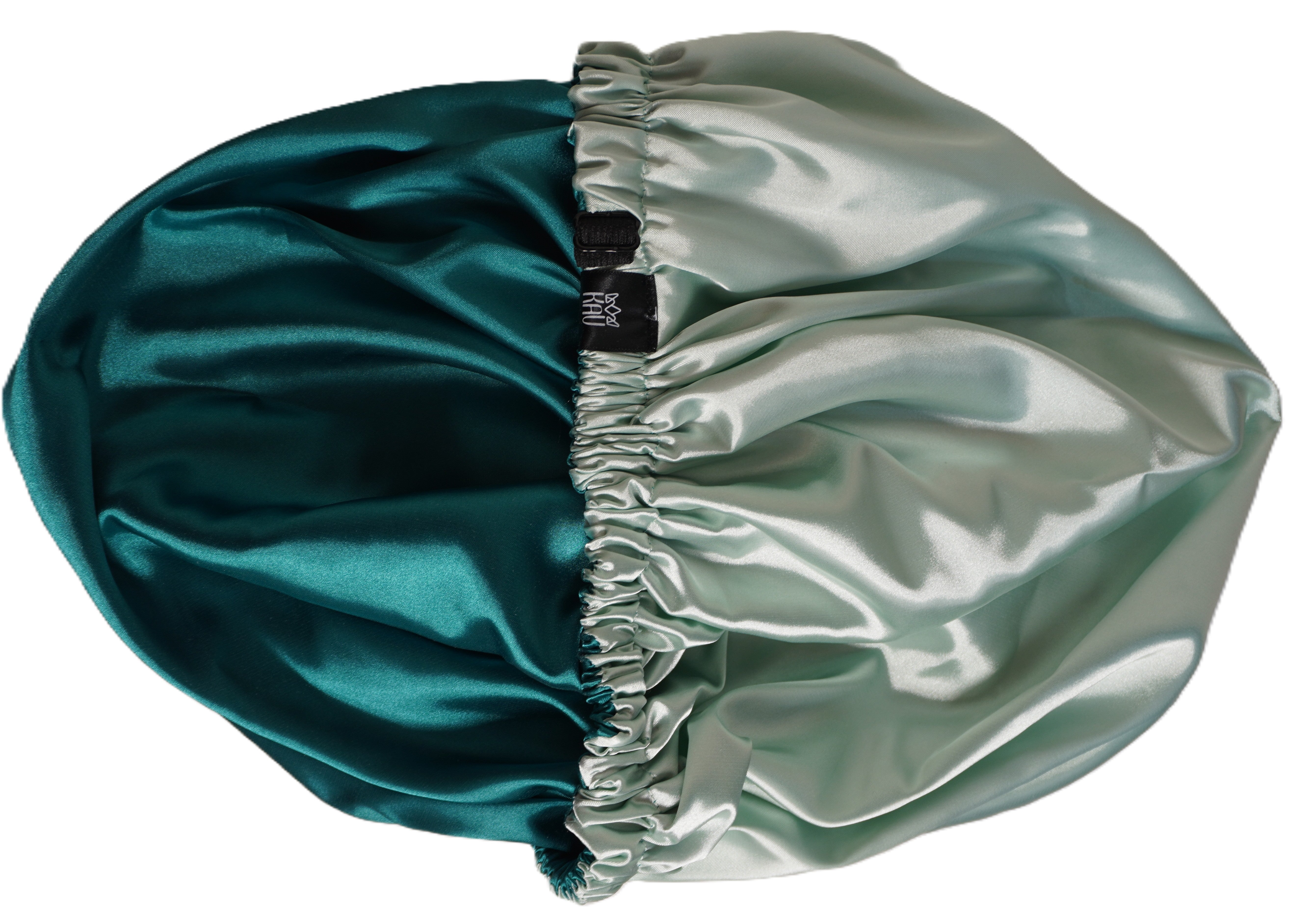 Satin Bonnet for Women, XL Reversable Beanie for Various Hair Types, Satin Sleeping Cap with Adjustable Strap, 2-Tone 2-Layer (Green)