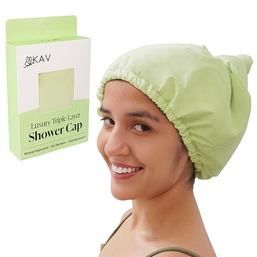 KAV Luxury Triple Layer Shower Caps - Green