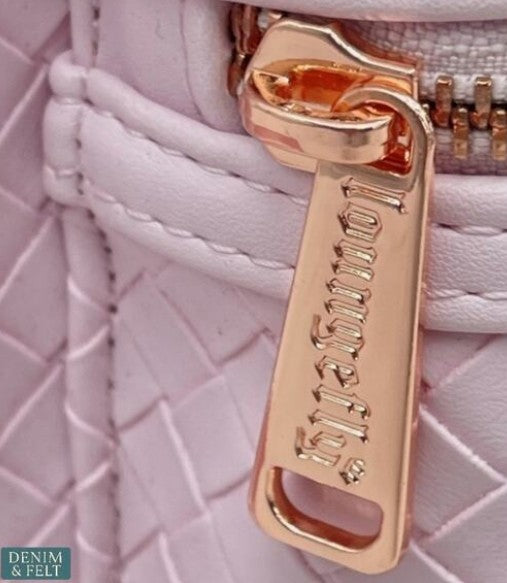 Disney Loungefly X Disneyparks Mickey Mouse Woven Mini Backpack Pink - NEW