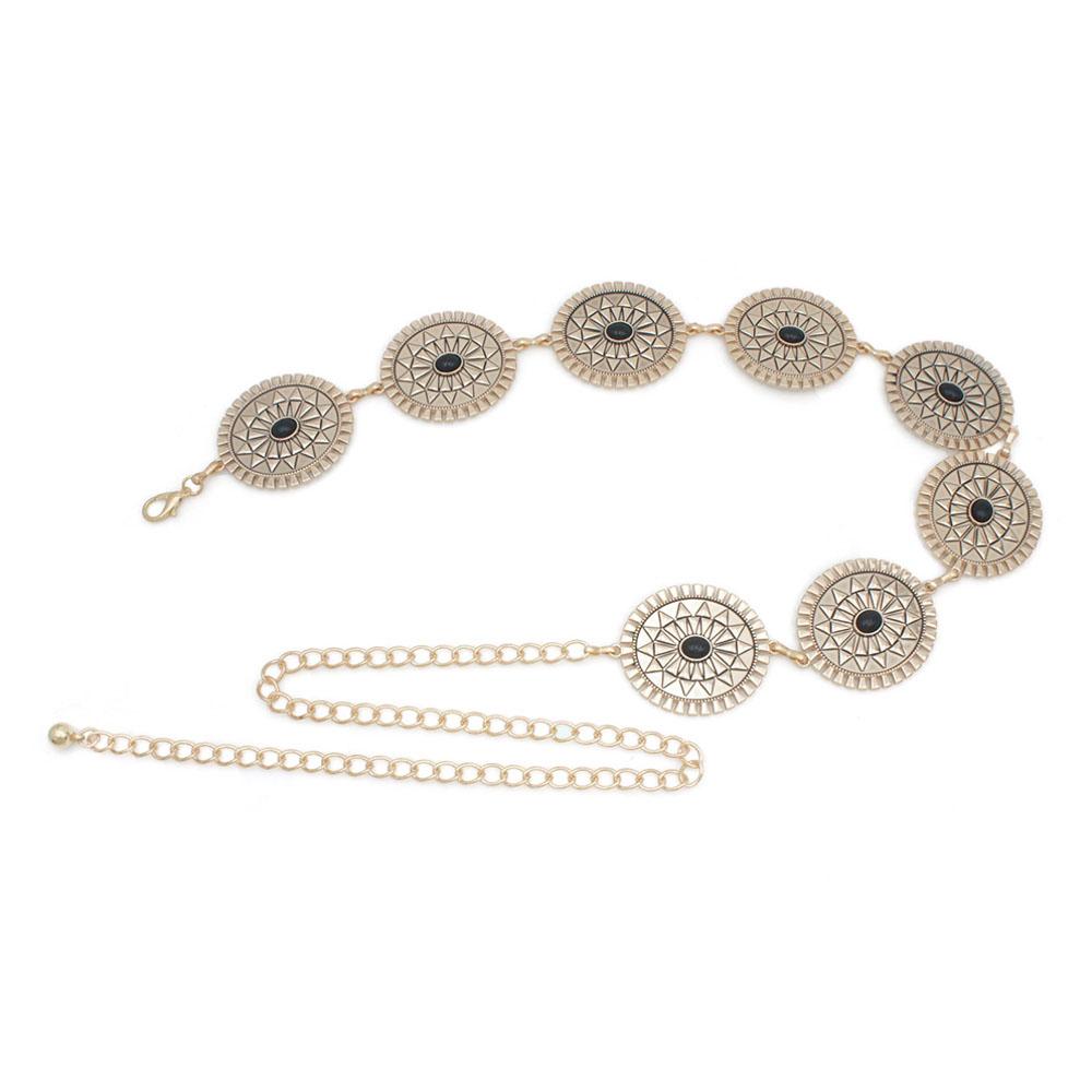 Gold and Black Oval Western Belt