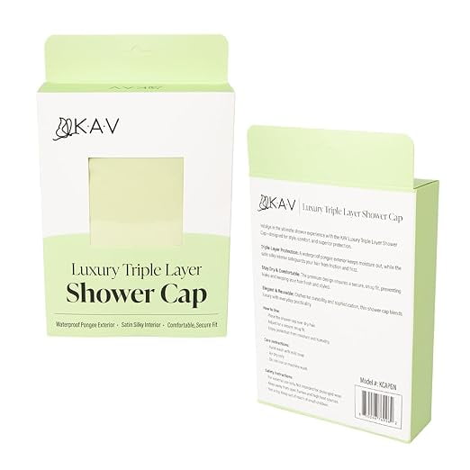 KAV Luxury Triple Layer Shower Caps - Green