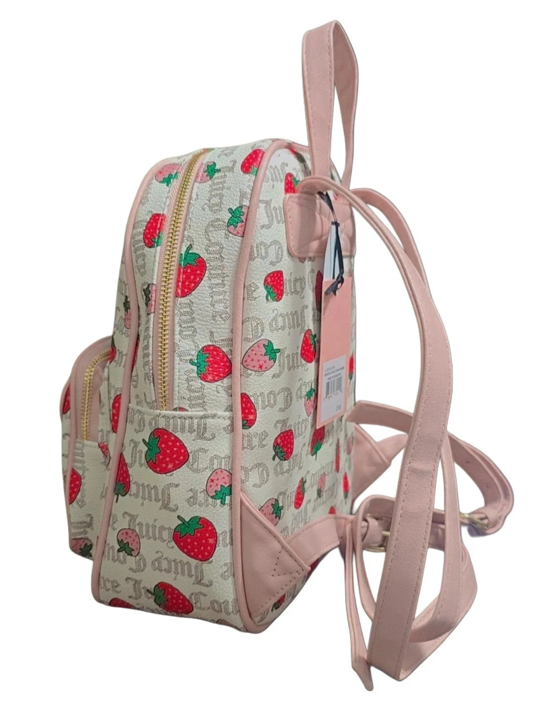 JUICY COUTURE Strawberry Pecan White Freshly Picked Backpack Bag NWT &π Charm