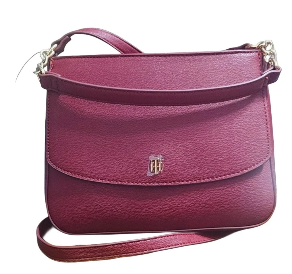 Tommy Hilfiger Yvette II Top-Handle Flap Satchel Burgundy