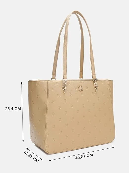 Tommy Hilfiger Store Logo Black Polyurethane Tote Bag