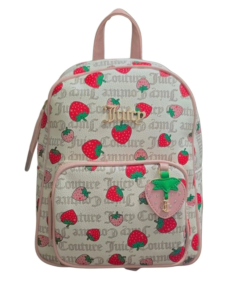 JUICY COUTURE Strawberry Pecan White Freshly Picked Backpack Bag NWT &π Charm