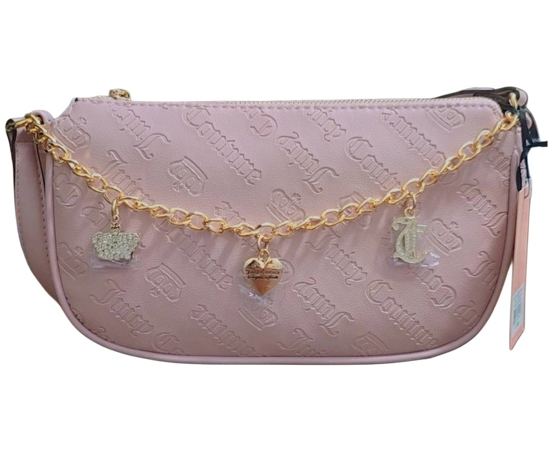 JUICY COUTURE Not Your Babe Shoulder Bag Purse ~ Dusty Blush w CHARMS