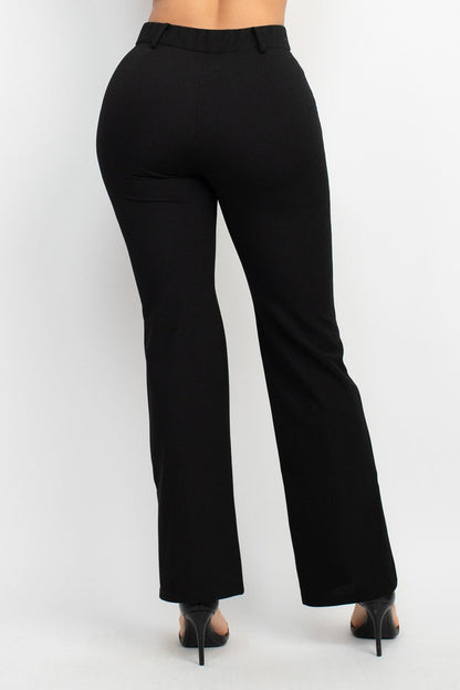 Elastic Back Side Slit Pants / Office wear pants