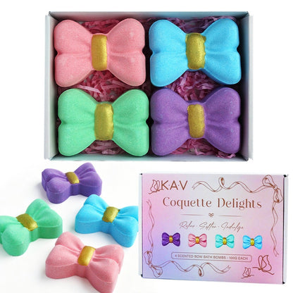 KAV Coquette Delights Bow Bath Bombs - set of 4pcs