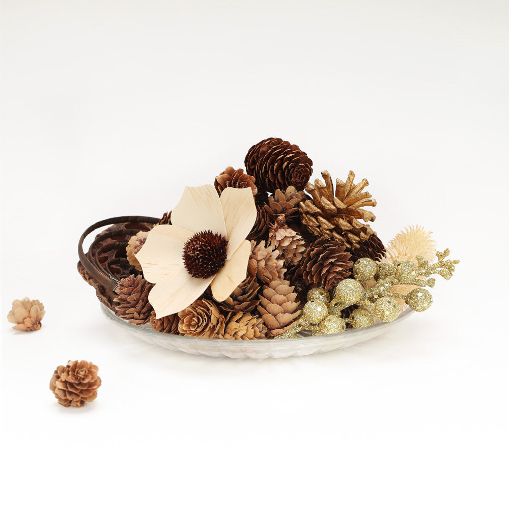 Potpourri Bowl Filler, Unscented Spring Pot pourri Dried Flower Vase Fill Mix, Home Decor Box Potpourri, Natural Flower and Pinecone Home Decor