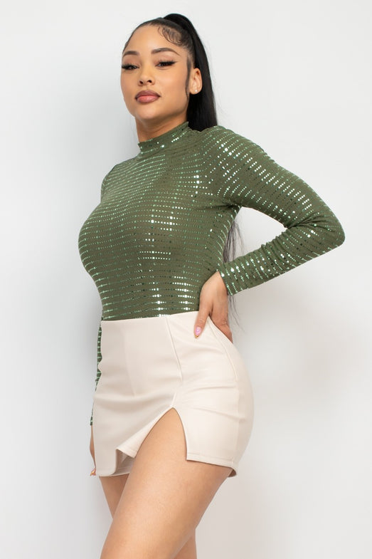 Sheer Mesh Studded Bodysuit/ Rhinestones/ Fashion
