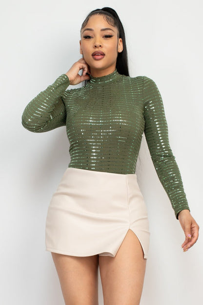 Sheer Mesh Studded Bodysuit/ Rhinestones/ Fashion