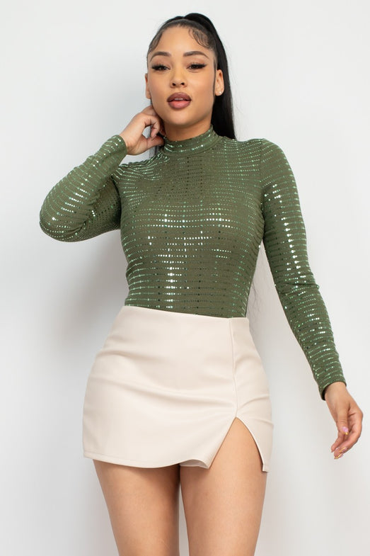 Sheer Mesh Studded Bodysuit/ Rhinestones/ Fashion