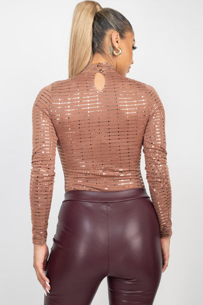 Sheer Mesh Studded Bodysuit/ Rhinestones/ Fashion