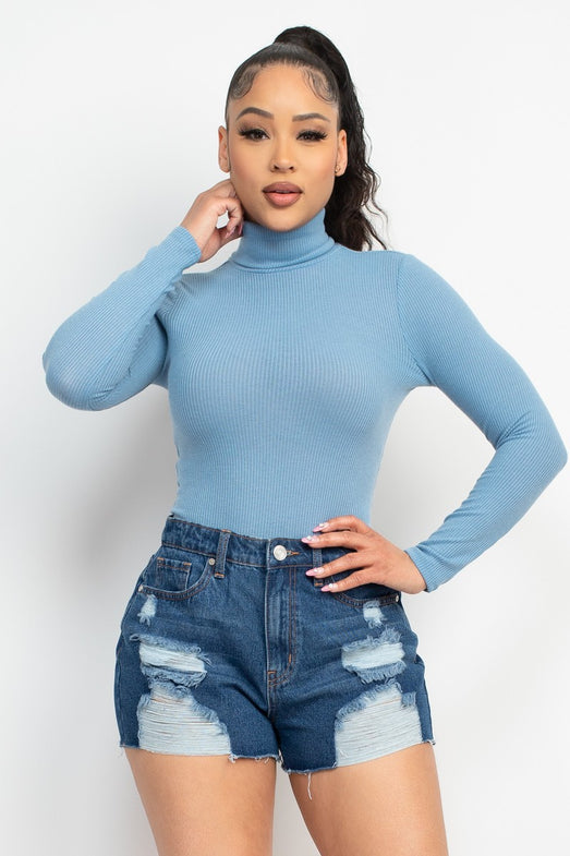 Long-Sleeve Turtleneck Bodysuit/ Long sleeve top
