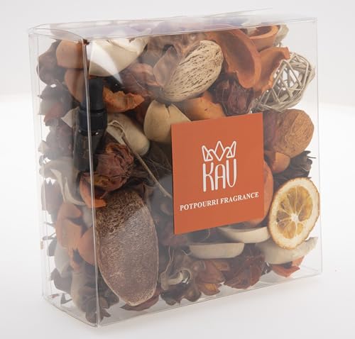 KAV Potpourri Dry Flower Petal Scented Mix for All Seasons and Holidays, Clear Box 14oz Mix - Home Fragrance Aroma Filler for Bowls, Dishes and Vases, Home Décor Dried Petals and Oil - Orange