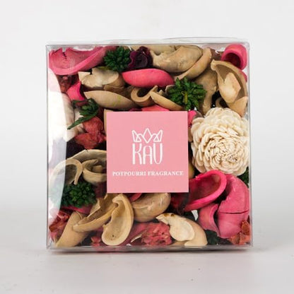 KAV Potpourri Dry Flower Petal Scented Mix for All Seasons and Holidays, Clear Box 14oz Mix - Home Fragrance Aroma Filler for Bowls, Dishes and Vases, Home Décor Dried Petals and Oil - Pink