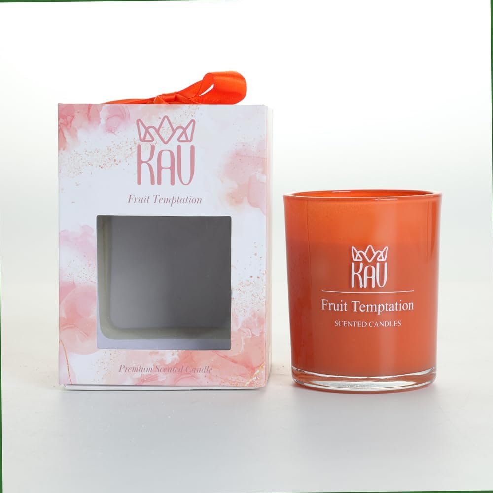 KAV Fruit Temptation Scented Candles, 150G Natural Soy Wax Premium Candle, Fresh Tones and Elegant Look