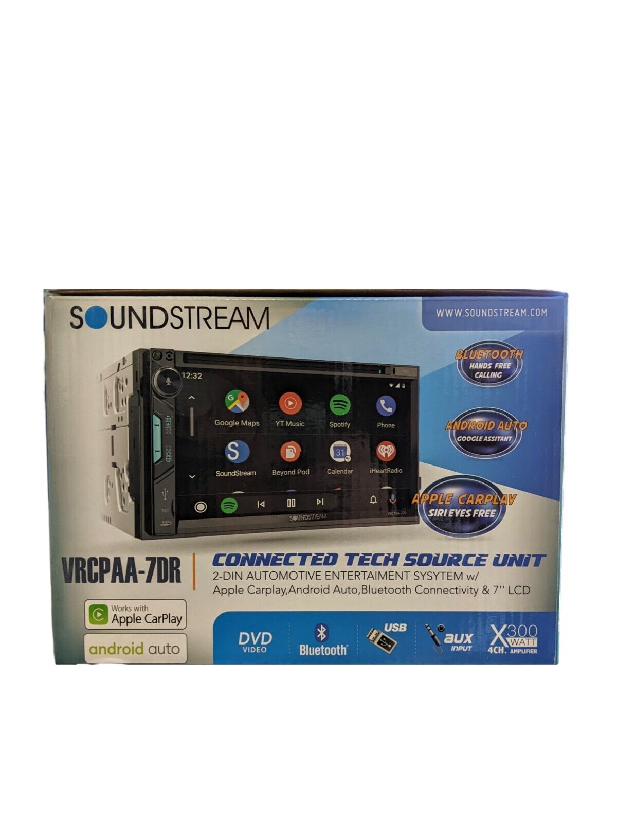 Soundstream VRCPAA-7DR 7 Inch Apple Carplay Double Din, Android Auto Car Stereo Bluetooth