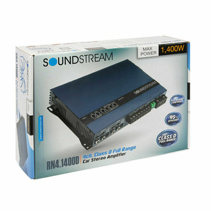 Soundstream RN4.1400D 1400 Watt Class-D 4 Channel Full Range Amplifier Car Amp