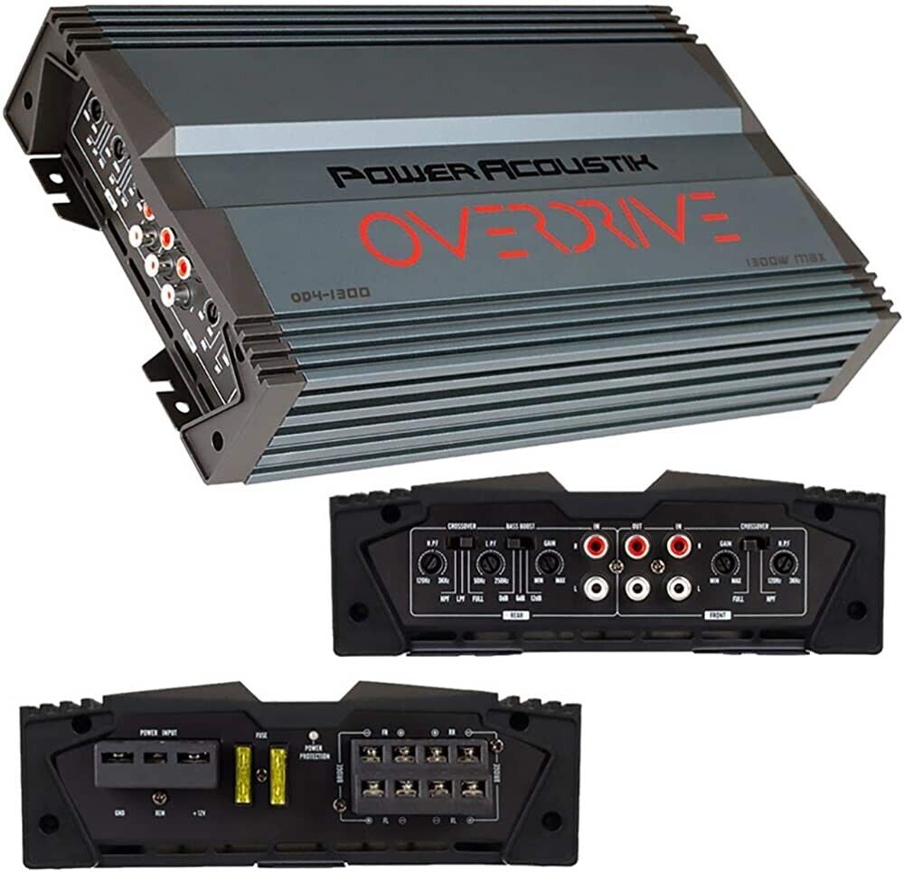 Power Acoustik OD4-1300 4 Channel 4 Ch Full Range Car Audio Amp Amplifier 1300w