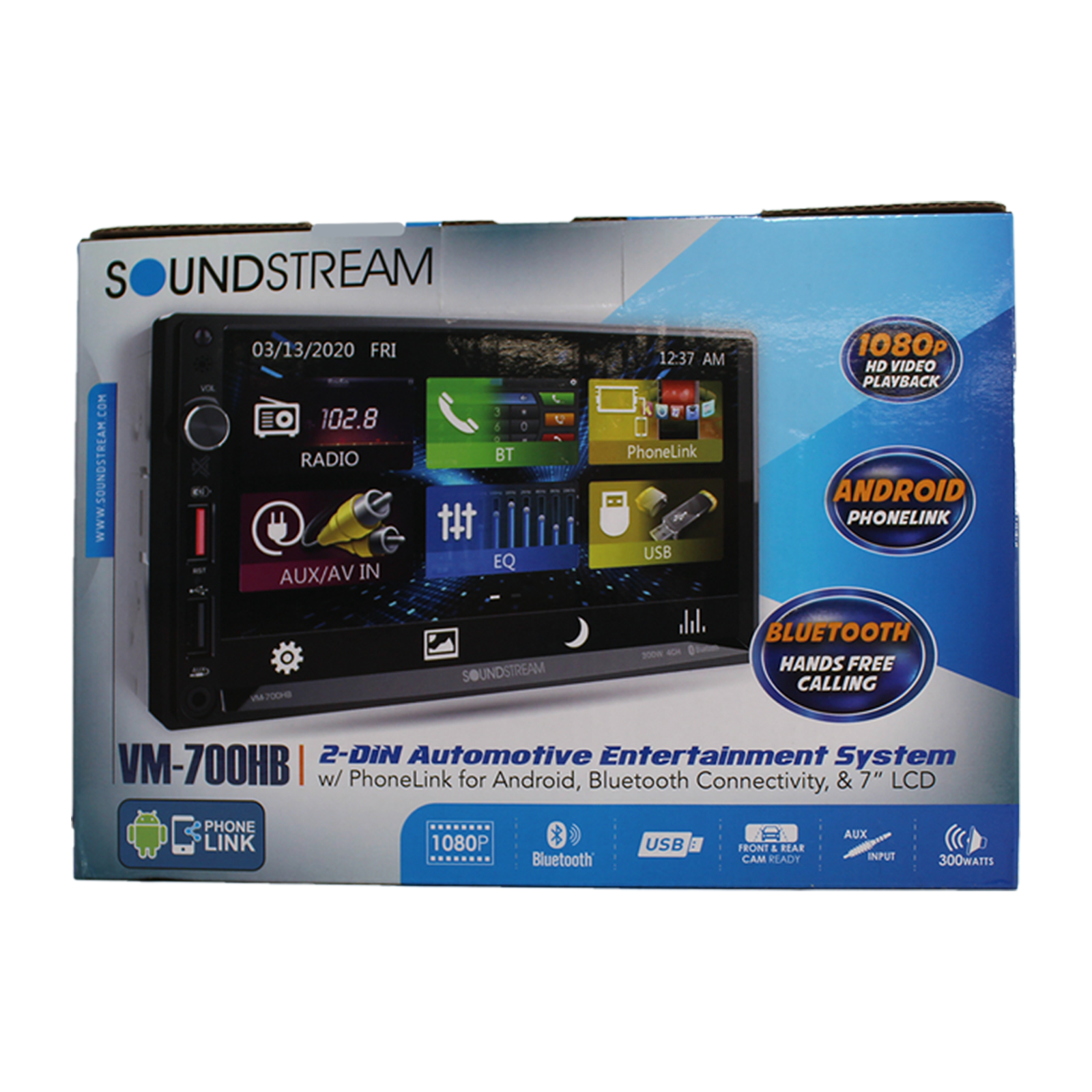 Soundstream VM-700HB 2-Din Digital Media Receiver W/ Android Phonelink & 7” Lcd