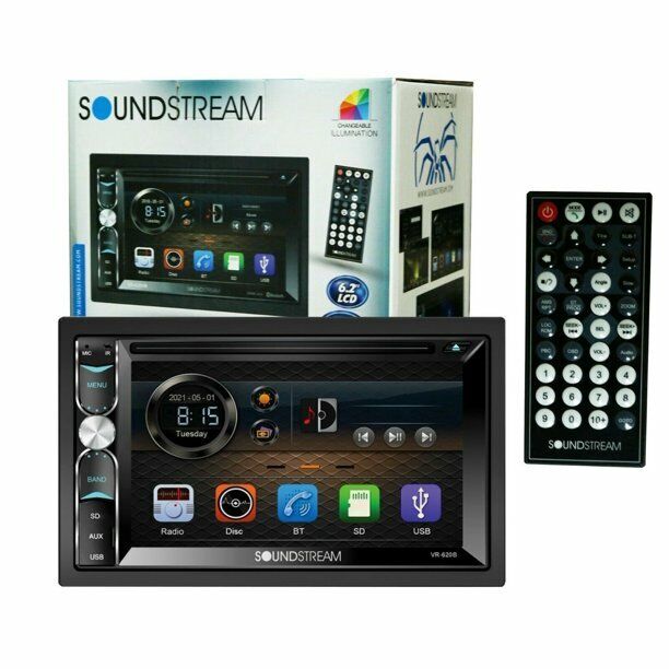 Soundstream VR-620HB 2-Din 6.2" Touchscreen Lcd Dvd Receiver With Bluetooth