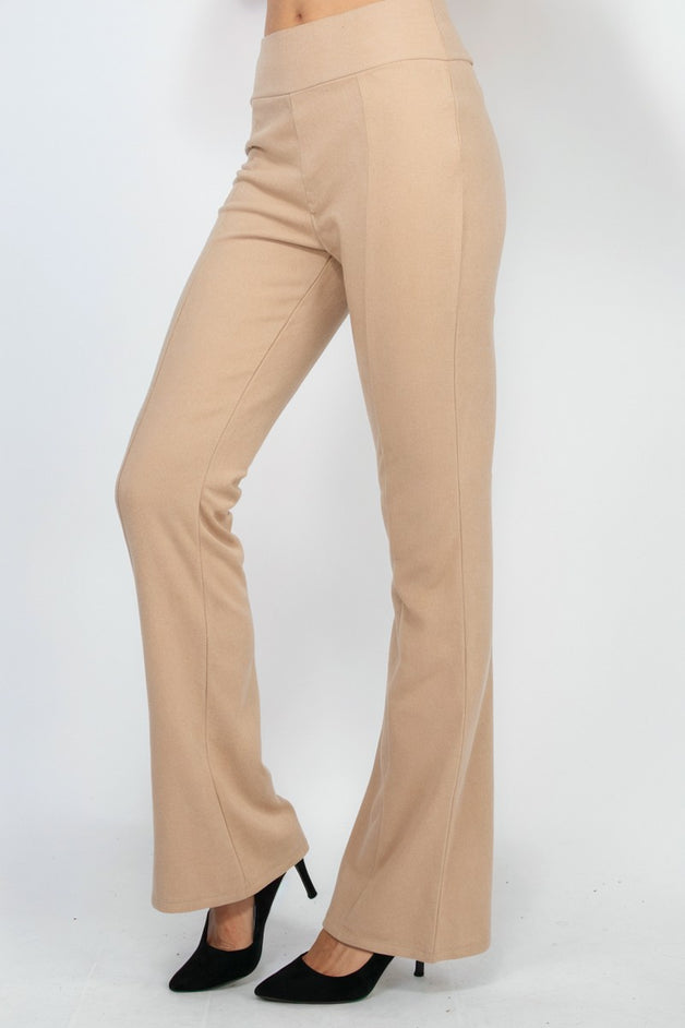 Mid-Rise Fit & Flare Elastic Pants