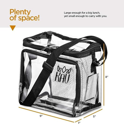 KAV Klarity Transparent Lunch Bag for Men & Women, PVC Plastic Lunch Box