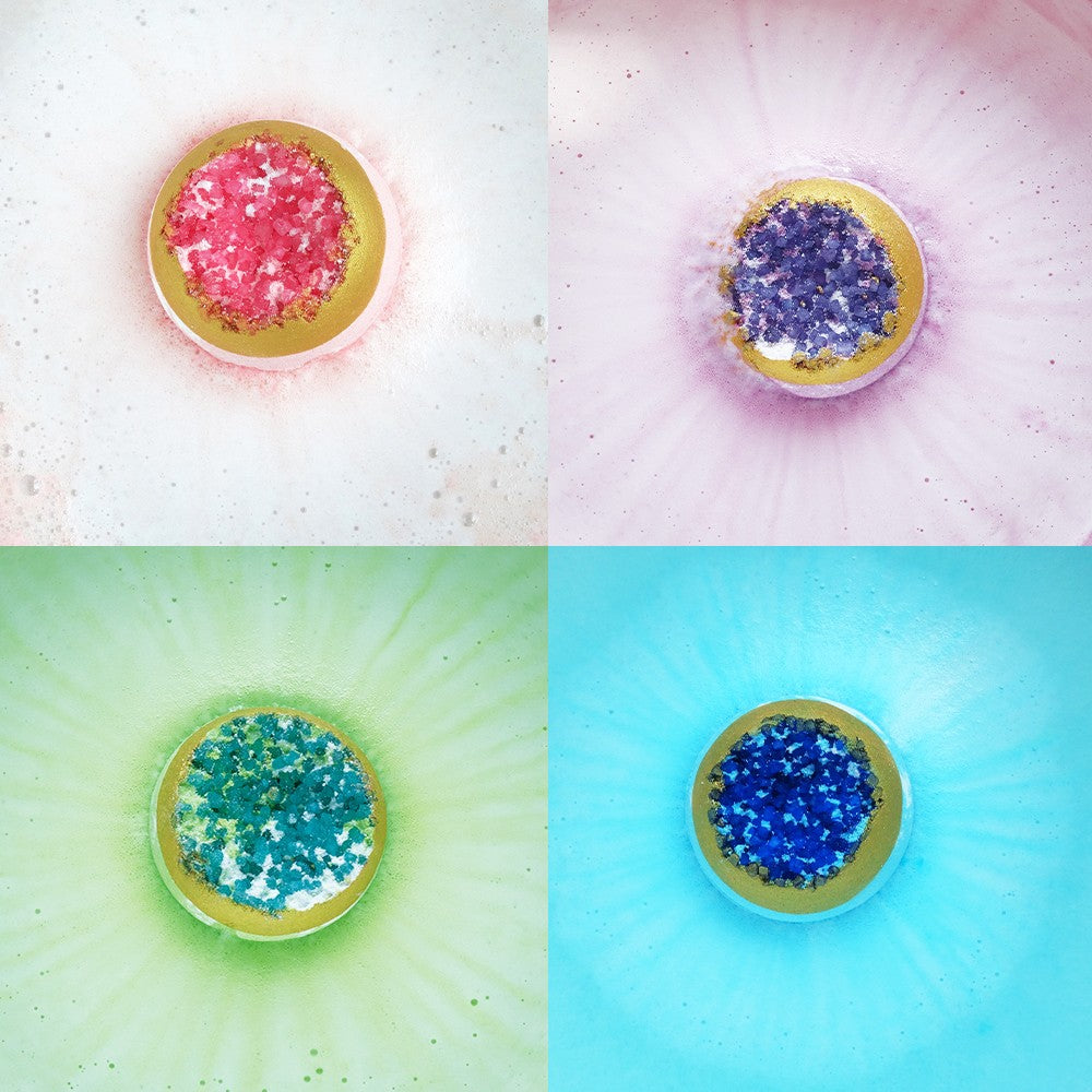 KAV 4-Piece Geode Bath Bomb Gift Set