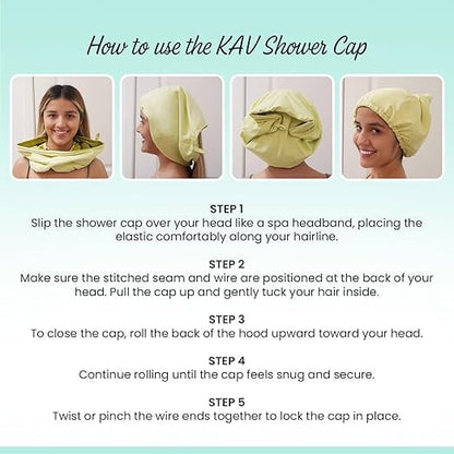 KAV Luxury Triple Layer Shower Caps - Blue