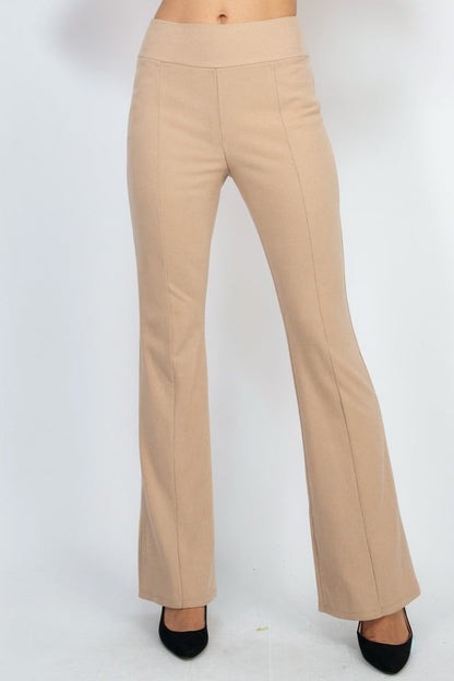 Mid-Rise Fit & Flare Elastic Pants
