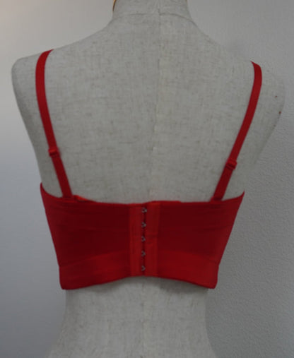 Beaded Corset Top/ Rhinestone crop Top