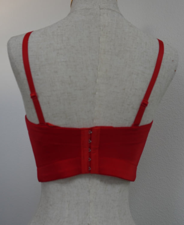Beaded Corset Top/ Rhinestone crop Top