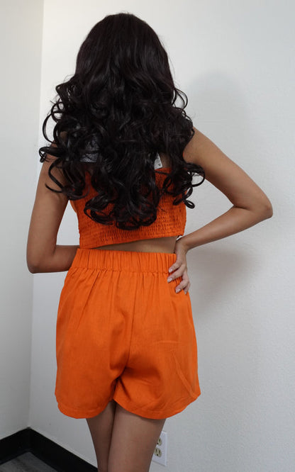 Women's Summer Two-piece short outfit Sexy crop top