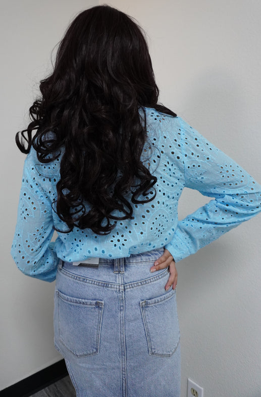 Embroidered Long Sleeve Blouse