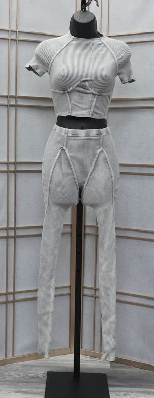 Washed Sport Set / Leggings and Crop Top