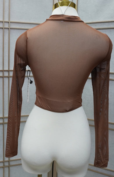 Mesh Tops See Through Shirts Sheer Blouse/ Crop top