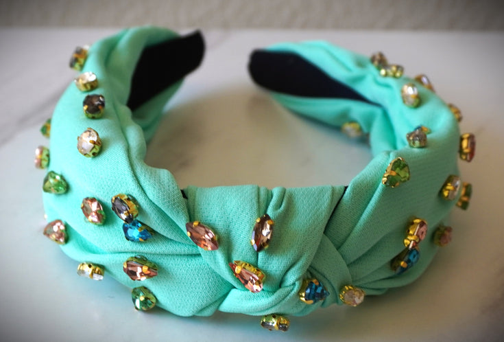 Colorful Rhinestones Headband Fashion Wide Brimmed High Skull Top Hair Accessories