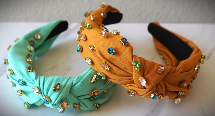 Colorful Rhinestones Headband Fashion Wide Brimmed High Skull Top Hair Accessories