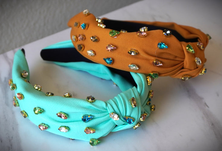 Colorful Rhinestones Headband Fashion Wide Brimmed High Skull Top Hair Accessories