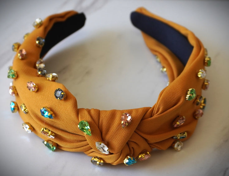 Colorful Rhinestones Headband Fashion Wide Brimmed High Skull Top Hair Accessories