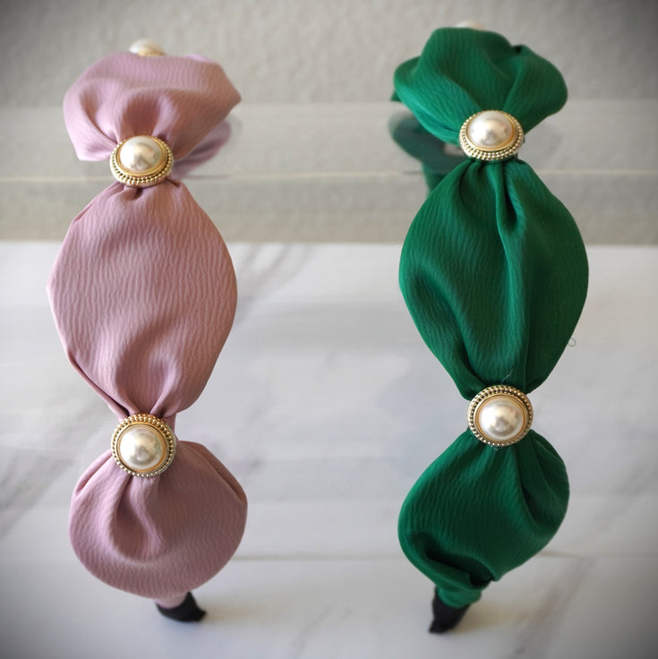 French baroque fashion Hairband wide edge faux pearl ruffle fabric sweet Hair Hoop