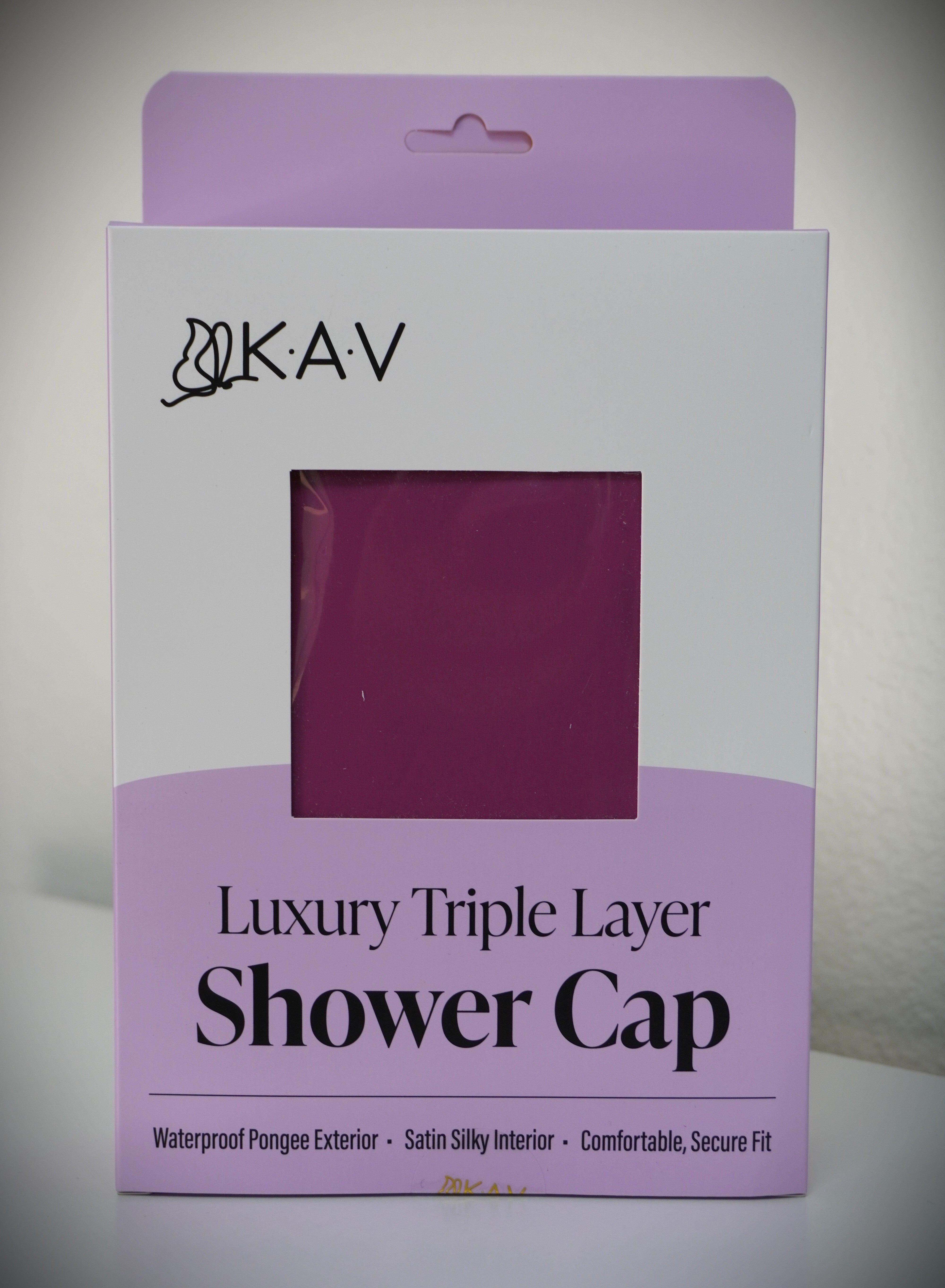 KAV Luxury Triple Layer Shower Caps - Purple